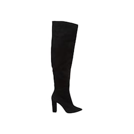 Jean Michel Cazabat-Black Jean Michel Cazabat Suede Pointed-Toe Boots Size 37.5-Black