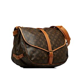 Louis Vuitton-Brown Louis Vuitton Monogram Saumur 35 Sac bandoulière-Marron