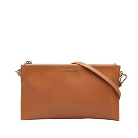 Burberry-Tan Burberry Leather Crossbody Bag-Camel