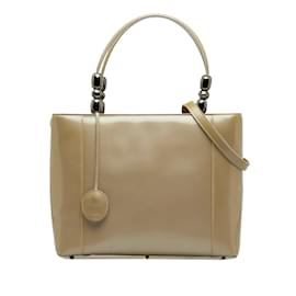 Dior-Taupe Dior Patent Malice Pearl Satchel-Other