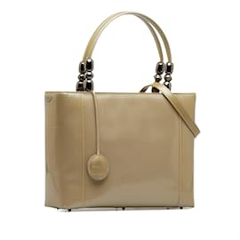 Dior-Taupe Dior Patent Malice Pearl Satchel-Other