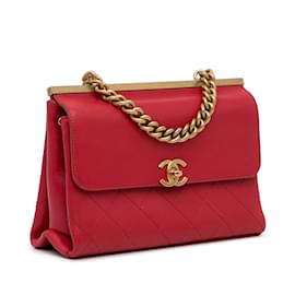 Chanel-Red Chanel Small Coco Luxe Flap Satchel-Red