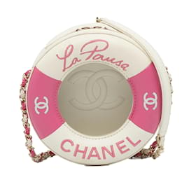 Chanel-Sac à bandoulière rond Chanel Coco Lifesaver blanc-Blanc