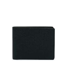 Louis Vuitton-Portefeuille à deux volets noir Louis Vuitton Taiga-Noir