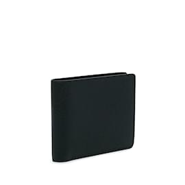 Louis Vuitton-Portefeuille à deux volets noir Louis Vuitton Taiga-Noir