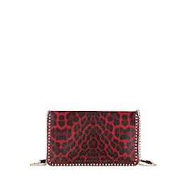 Christian Louboutin-Sac à bandoulière léopard rouge Christian Louboutin Loubiposh-Rouge