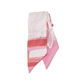 Hermès-Foulard Hermes En Soie Twilly Imprimé Rose Foulards-Rose