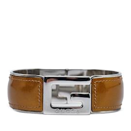 Gucci-Brown Gucci Leather Bracelet-Brown