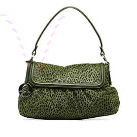 Fendi-Brown Fendi Leopard Print Pony Hair Chef Shoulder Bag-Brown