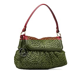 Fendi-Brown Fendi Leopard Print Pony Hair Chef Shoulder Bag-Brown