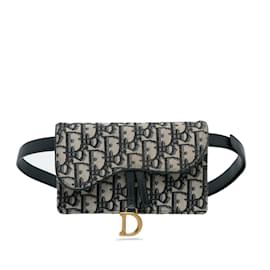 Dior-Blue Dior Dior Oblique Saddle Belt Bag-Blue