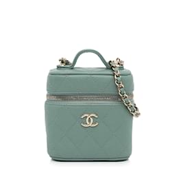Chanel-Green Chanel CC Caviar Vanity Bag-Green