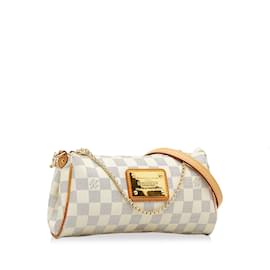 Louis Vuitton-White Louis Vuitton Damier Azur Eva Satchel-White