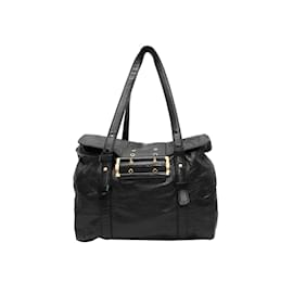 Givenchy-Black Givenchy Large Leather Buckle Tote-Black