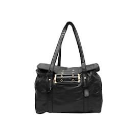 Givenchy-Bolsa grande com fivela de couro preta Givenchy-Preto