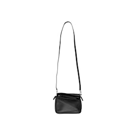 Loewe-Black Loewe Mini Leather Puzzle Crossbody Bag-Black