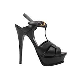 Yves Saint Laurent-Black Yves Saint Laurent Tribute Platform Sandals Size 36.5-Black