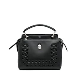 Fendi-Black Fendi Whipstitch Dotcom Satchel-Black