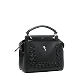 Fendi-Black Fendi Whipstitch Dotcom Satchel-Black