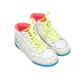 Chanel-White & Multicolor Chanel High-Top Sneakers Size 35-White