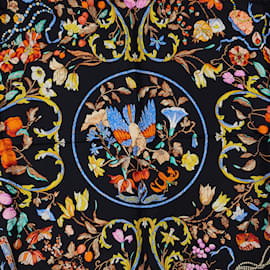 Hermès-Black Hermes Pierres D Orient Et D Occident Silk Scarf Scarves-Black