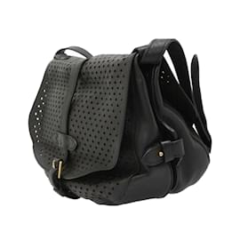 Louis Vuitton-Black Louis Vuitton x Sofia Coppola Flore Perforated Saumur Crossbody Bag-Black