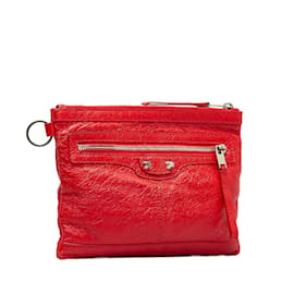 Balenciaga-Red Balenciaga Motocross Classic Clip M Clutch Bag-Red