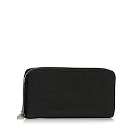 Louis Vuitton-Black Louis Vuitton Taiga Zippy Long Wallet-Black