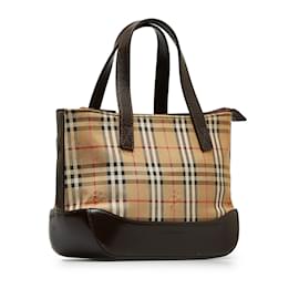 Burberry-Brown Burberry Haymarket Check Handbag-Brown