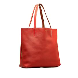 Hermès-Red Hermes Clemence Double Sens 36 Tote Bag-Red
