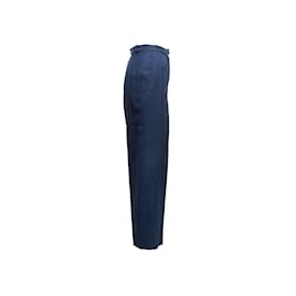 Autre Marque-vintage Navy Chanel Creations Pantalon Plissé Taille US 10-Bleu Marine