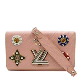 Louis Vuitton-Pink Louis Vuitton Epi Mechanical Flowers Twist MM Crossbody Bag-Pink