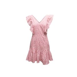 Mini-robe à imprimé floral rose et rouge LoveShackFancy Taille S Rose