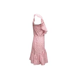 LoveShackFancy-Pink & Rot LoveShackFancy Minikleid mit Blumendruck, Größe S-Pink