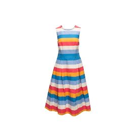 Vestido multicolor Carolina Herrera a rayas con espalda abierta Talla EE. UU. 14 Multicolor