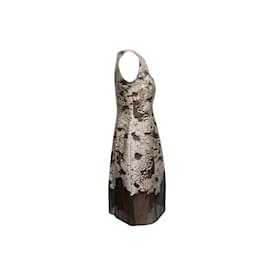 Lela Rose-Ärmelloses Lela Rose Jacquard-Kleid in Silber und Schwarz, Größe US 6-Silber