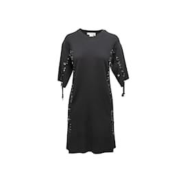Chloé-Robe en tricot ornée d'œillets en laine Chloe noire Taille US XS-Noir