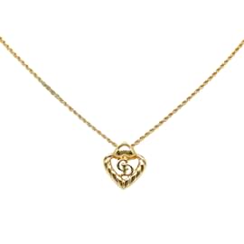 Dior-Gold Dior Heart Logo CD Pendant Necklace-Golden