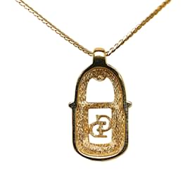 Dior-Gold Dior Lock Pendant Necklace-Golden