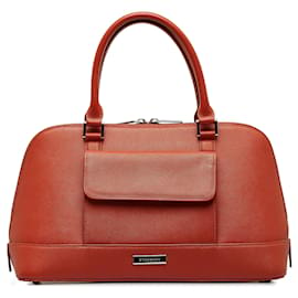 Burberry-Orange Burberry Calf Leather Handbag-Orange