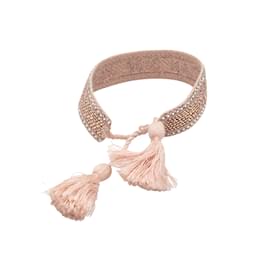 Christian Dior-Pink Christian Dior Woven Crystal-Embellished Bracelet-Pink