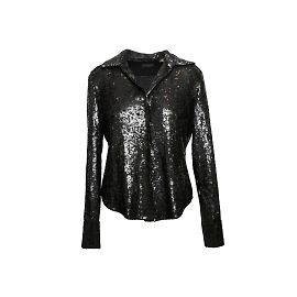 Black Donna Karan Sequined Lightweight Jacket Size US 4 Black