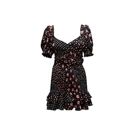Autre Marque-Black & Multicolor For Love & Lemons Floral Print Dress Size M-Black