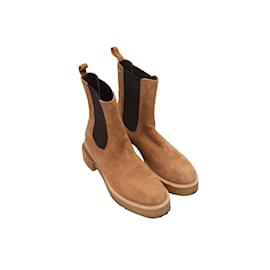 Frame Denim-Tan Frame Suede Platform Boots Size 40-Camel