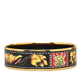 Hermès-Gold Hermes Cloisonne Bangle GM Costume Bracelet-Golden