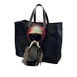 Fendi-Schwarze Fendi Karlito Tote Tragetasche-Schwarz