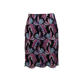 Emilio Pucci-Black & Multicolor Emilio Pucci Embroidered Skirt Size EU 38-Black