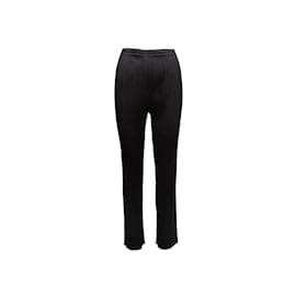 Autre Marque-Pantalones negros con pliegues Please Issey Miyake Plisse de pierna recta Talla EE. UU. 5-Negro