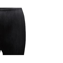Autre Marque-Black Pleats Please Issey Miyake Plisse Straight-Leg Pants Size US 5-Black