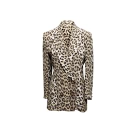 Jean Louis Scherrer-vintage Beige &Multicolor Jean Louis Scherrer Leopard Print Blazer Taille S/M-Beige